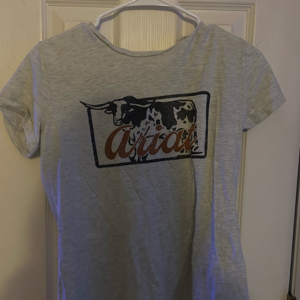 Ariat Gray Short Sleeve Tee with Logo